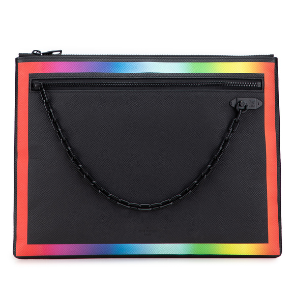Pre-Loved Louis Vuitton Taiga Rainbow Pochette A4 - Picture 1 of 10